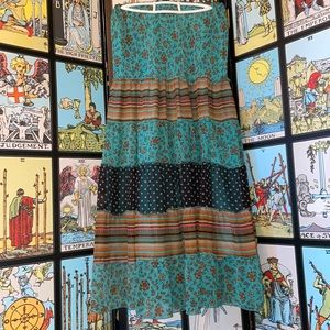 🌹 Blue/Brown Multi-Print Skirt 🌹